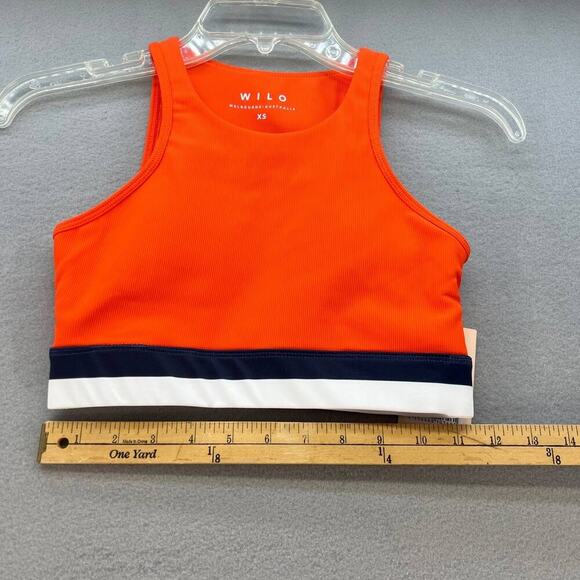 NWT Wilo The Label By Anthropologie Contra Workout Set Size X Small Orange/Navy - Picture 5 of 14